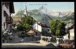 AK Lavey, Vue sur l`Eglise et Dent du Midi